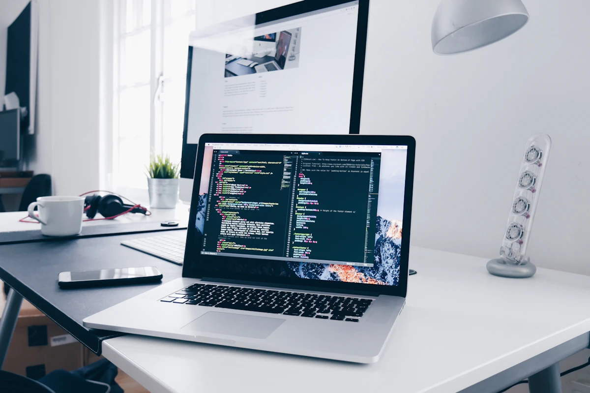 Professional web development and redesign workspace