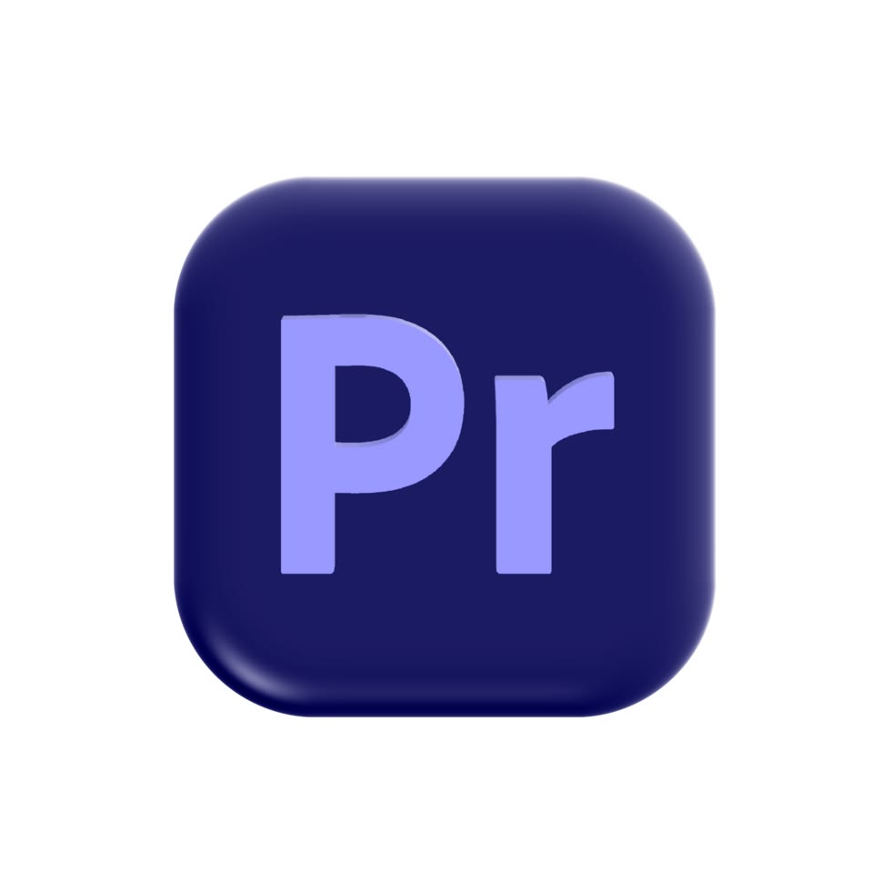 Adobe Premiere Pro logo with “Pr” lettering on a dark blue square background