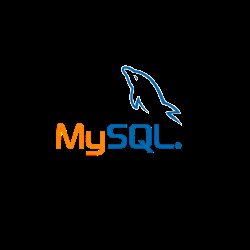 MySQL database icon representing relational database management and data storage