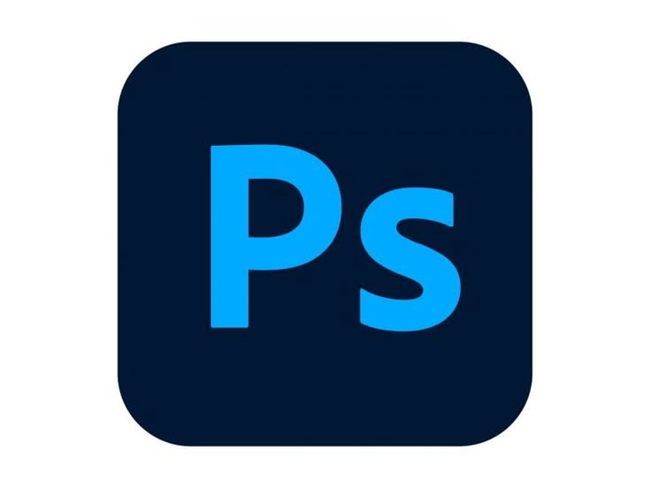 Adobe Photoshop logo with blue “Ps” lettering on a dark blue rounded-square background