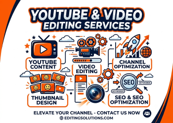 ouTube and video editing services including YouTube content, video editing, channel optimization, thumbnail design, SEO, and SEO optimization.